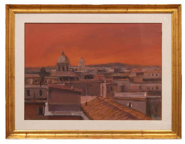 DIPINTO ROSSO TRAMONTO DI SALVATORE SEBASTE