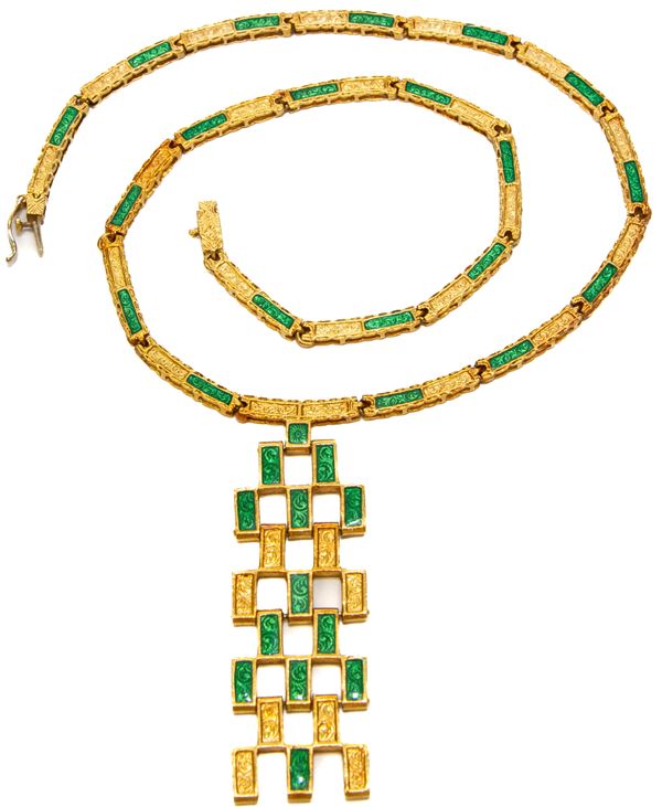 COLLANA IN ORO E SMALTI
