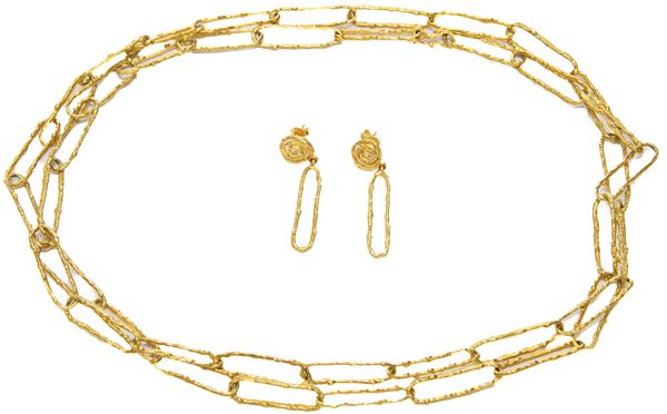 PARURE DI COLLANA E COPPIA DI ORECCHINI