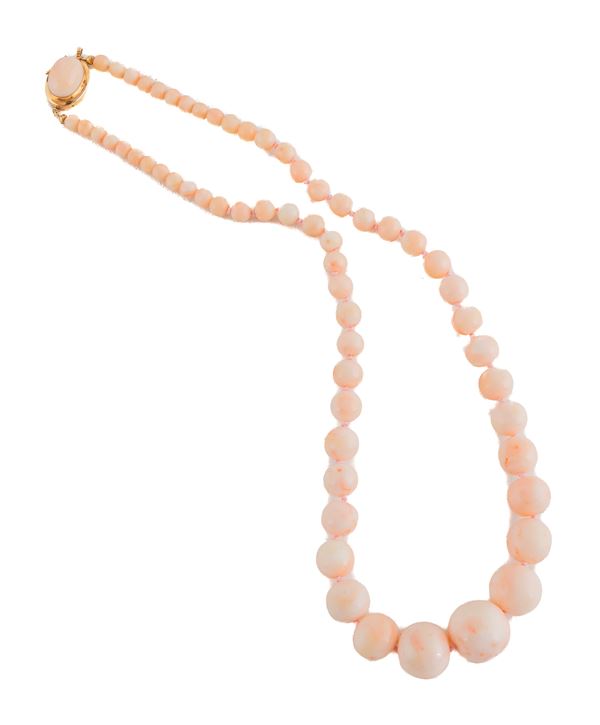 COLLANA IN CORALLO ROSA PELLE D'ANGELO