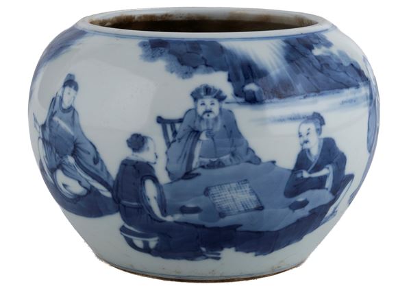 VASO A PALLA IN PORCELLANA, CINA PERIODO QING