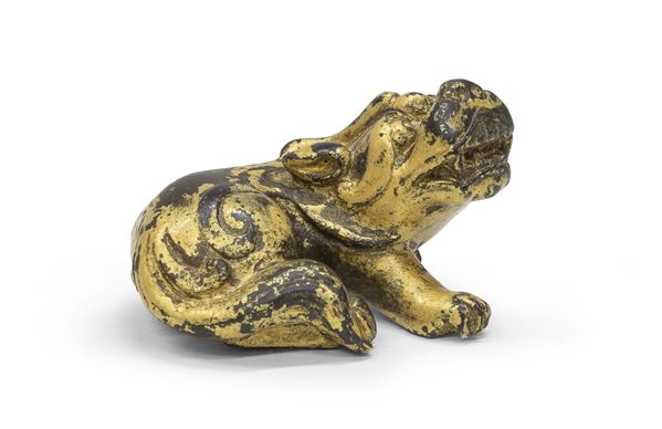 SCULTURA IN BRONZO DORATO, CINA INIZI XX SECOLO