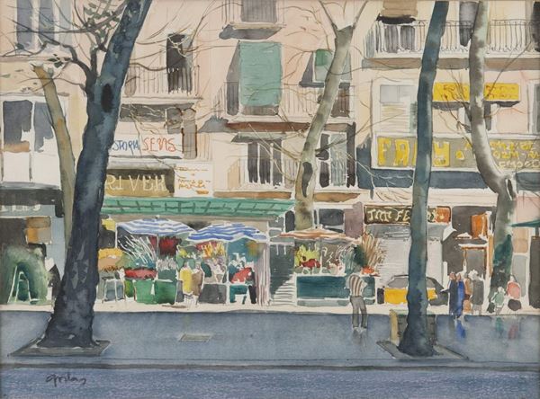 ACQUERELLO BARCELLONA F.TO JOE GODAY