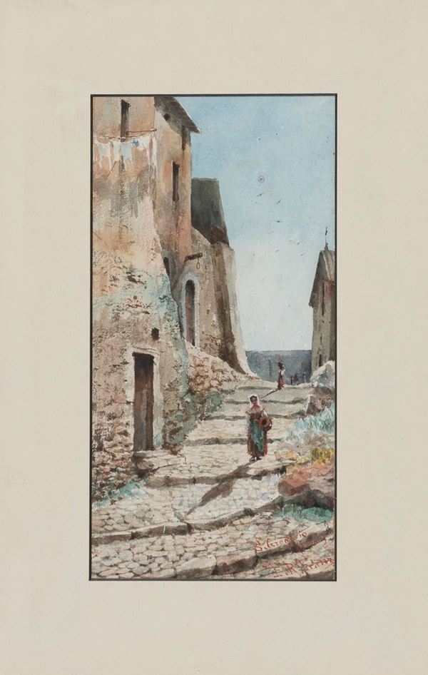ACQUERELLO ROMANO F.TO E.R. FRANZ