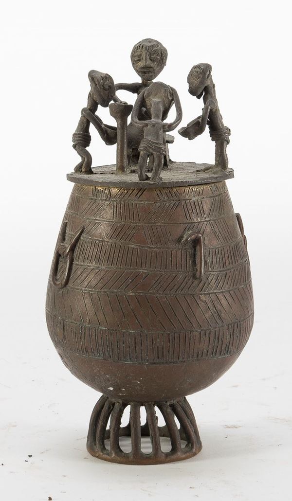 CONTENITORE AFRICANO IN BRONZO