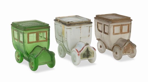 TRE MODELLI MACCHINE IN OPALINE (ROTTURE)