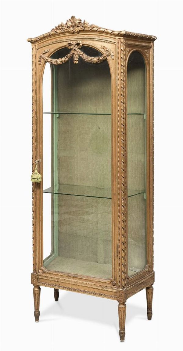 VETRINA IN LEGNO DORATO