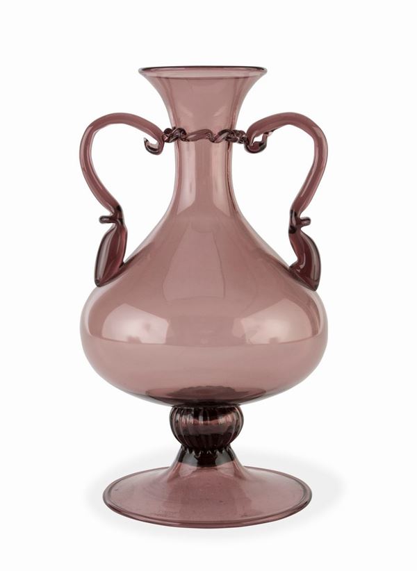 VASO VETRO VENINI ZECCHIN BIANSATO