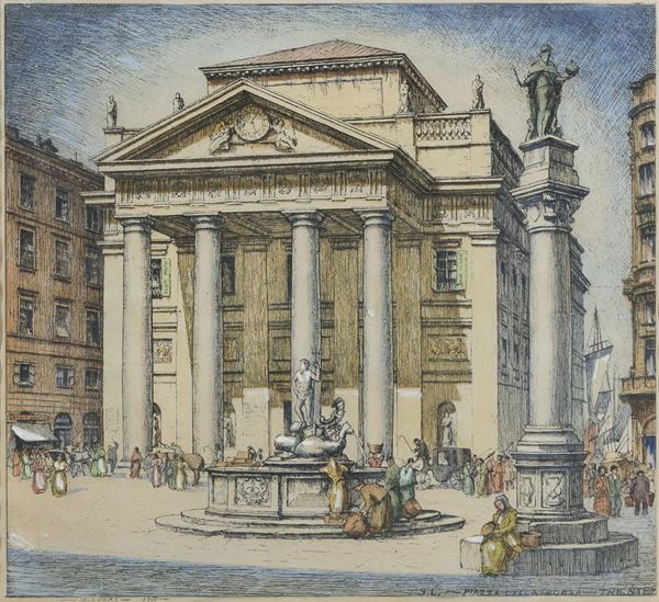 LITOGRAFIA BORSA DI TRIESTE F.TA S. LUCAS