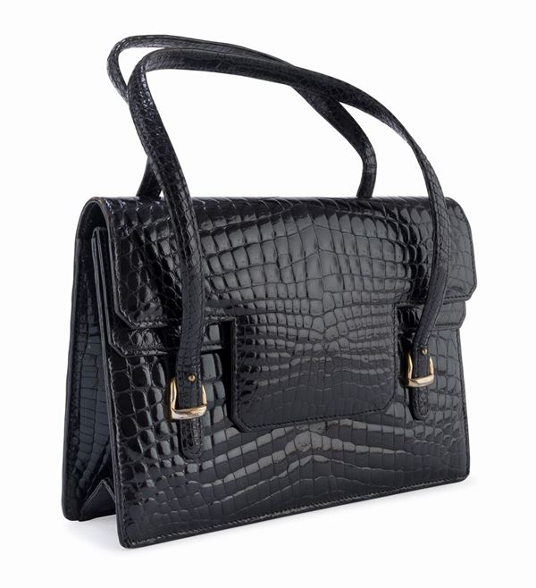 BORSA IN COCCODRILLO GUCCI CON PICCOLO PORTAFOGLIO 1961