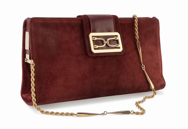 BORSA CAMOSCIO E PELLE GUCCI CHIUSURA DIFETTOSA 1978