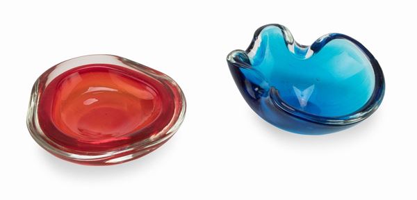 DUE POSACENERI BLU E ROSSO