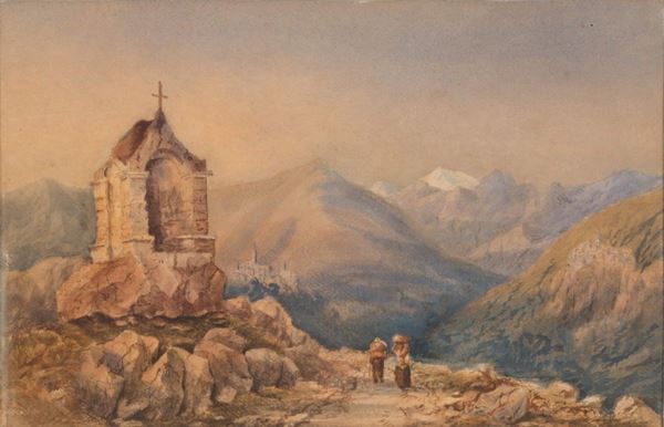 DIPINTO PAESAGGIO ALPINO