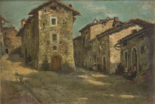 DIPINTO BORGO DI GIUSEPPE SIGNORINI