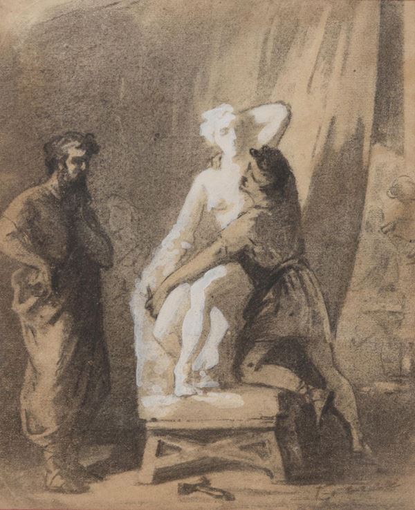 ACQUERELLO LO STUDIO DELLO SCULTORE