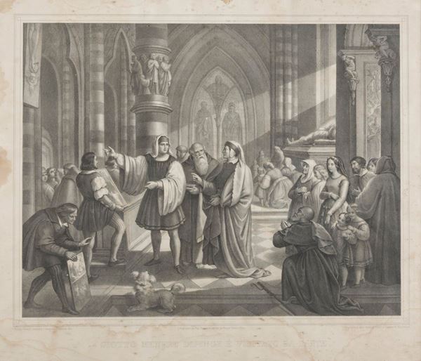 INCISIONE GIOTTO E DANTE
