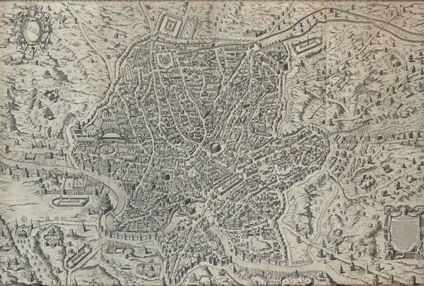 GRANDE STAMPA GEOGRAFICA DI ROMA