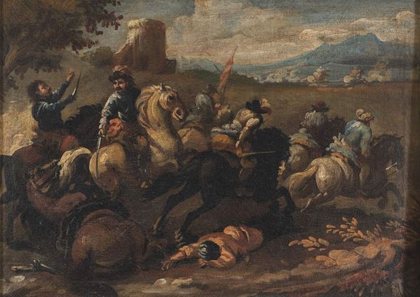 DIPINTO CAVALIERI ALL&#39;ASSALTO