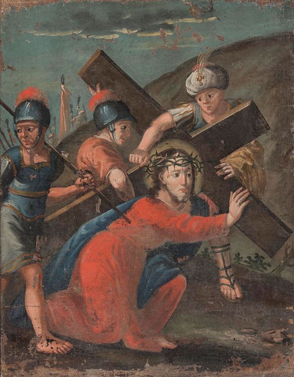 DUE DIPINTI STAZIONI DELLA VIA CRUCIS