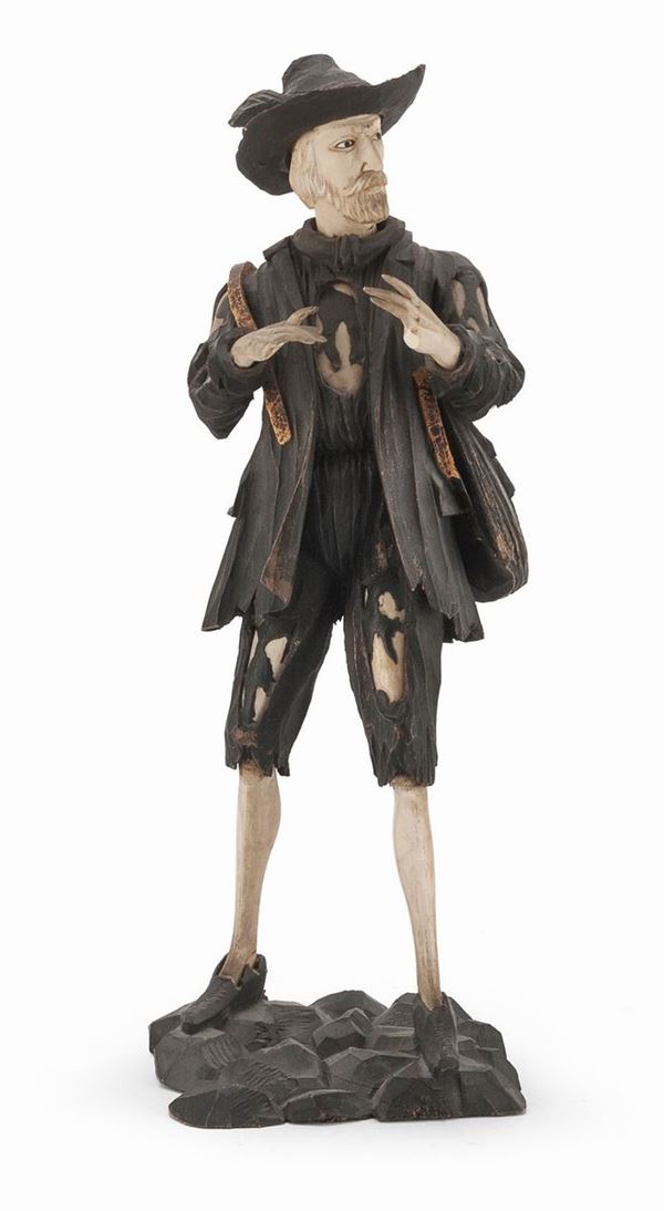 SCULTURA DI MENDICANTE IN AVORIO GERMANIA