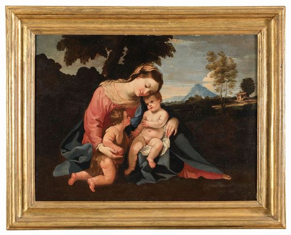 DIPINTO DELLA VERGINE COL BAMBINO ATTRIBUITO A GIUSEPPE CHIARI