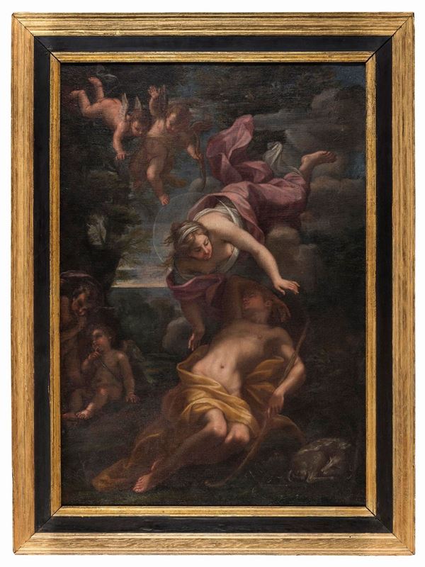 DIPINTO DIANA ED ENDIMIONE AMBITO DI ANTONIO BELLUCCI