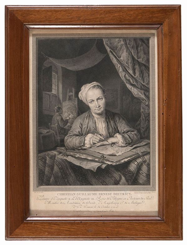 INCISIONE AUTORITRATTO DI ERNEST DIETRICY