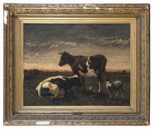 DIPINTO PAESAGGIO CON ARMENTI DI FRANS BACKVIS