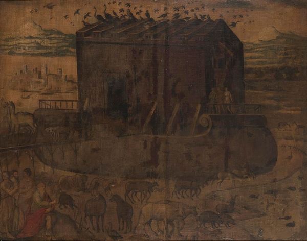 DIPINTO ARCA DI NOÈ DELLA CERCHIA DEI CAMPI