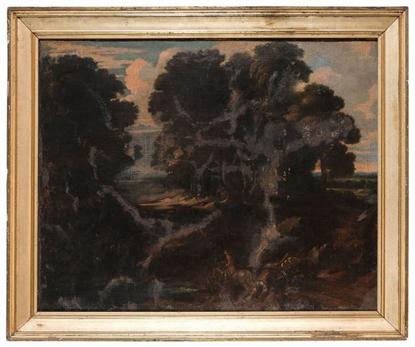 DIPINTO PAESAGGIO DI SCUOLA OLANDESE