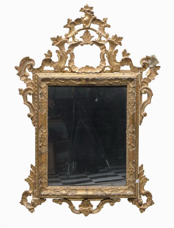 SPECCHIERA IN LEGNO DORATO DEL SETTECENTO
