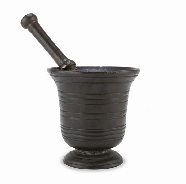 MORTAIO CON PESTELLO IN BRONZO