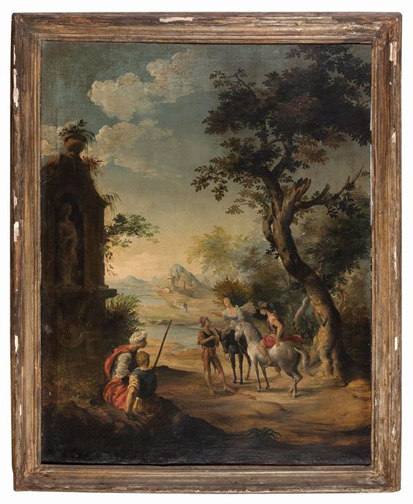 DIPINTO PAESAGGIO DI SCUOLA FRANCESE