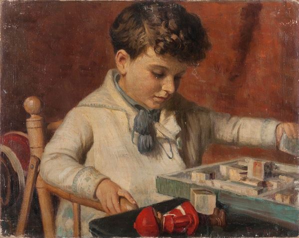 DIPINTO BIMBO DI FRANCESCO LONGO MANCINI