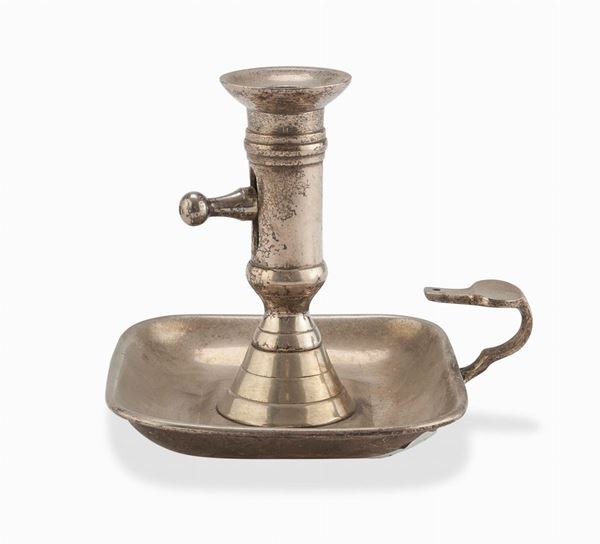BUGIA IN BRONZO ARGENTATO