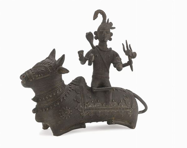 SCULTURA DI RE IN BRONZO ESTREMO ORIENTE