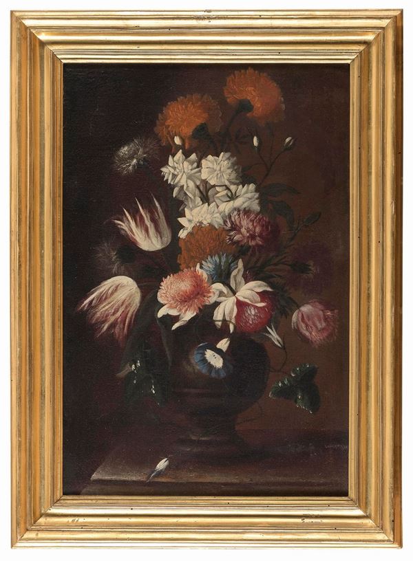 COPPIA DI DIPINTI FIORI SCUOLA ROMANA