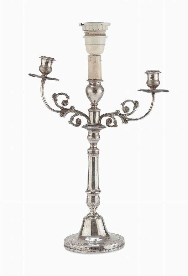 CANDELABRO IN ARGENTO NAPOLI 1832