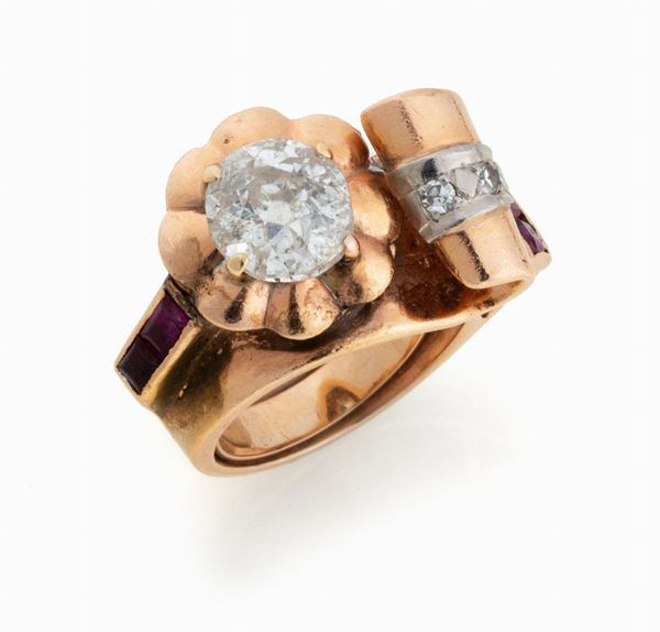 ANELLO INIZIO &#39;900 CON DIAMANTI ANTICHI
