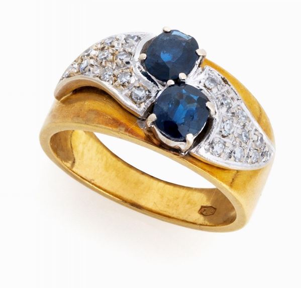 ANELLO CON ZAFFIRO E BRILLANTI