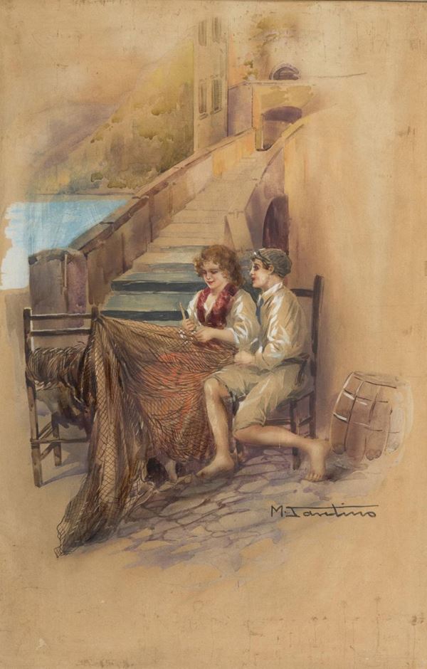 DIPINTO PESCATORI F.TO M. SANTINO